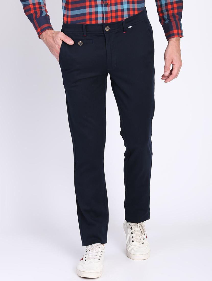 dark blue solid chinos - 16701003 - Zoom Image - 1