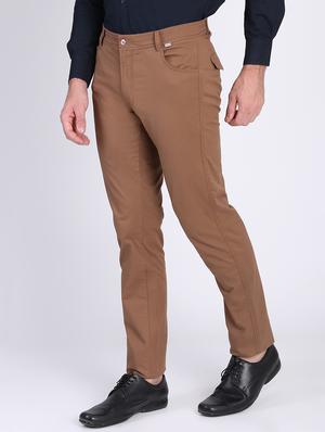 brown solid chinos - 16701004 - Standard Image - 2
