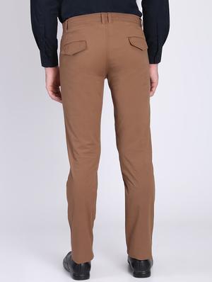 brown solid chinos - 16701004 - Standard Image - 3