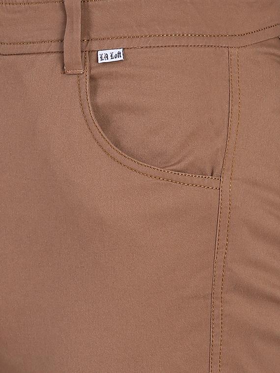 brown solid chinos - 16701004 - Zoom Image - 5