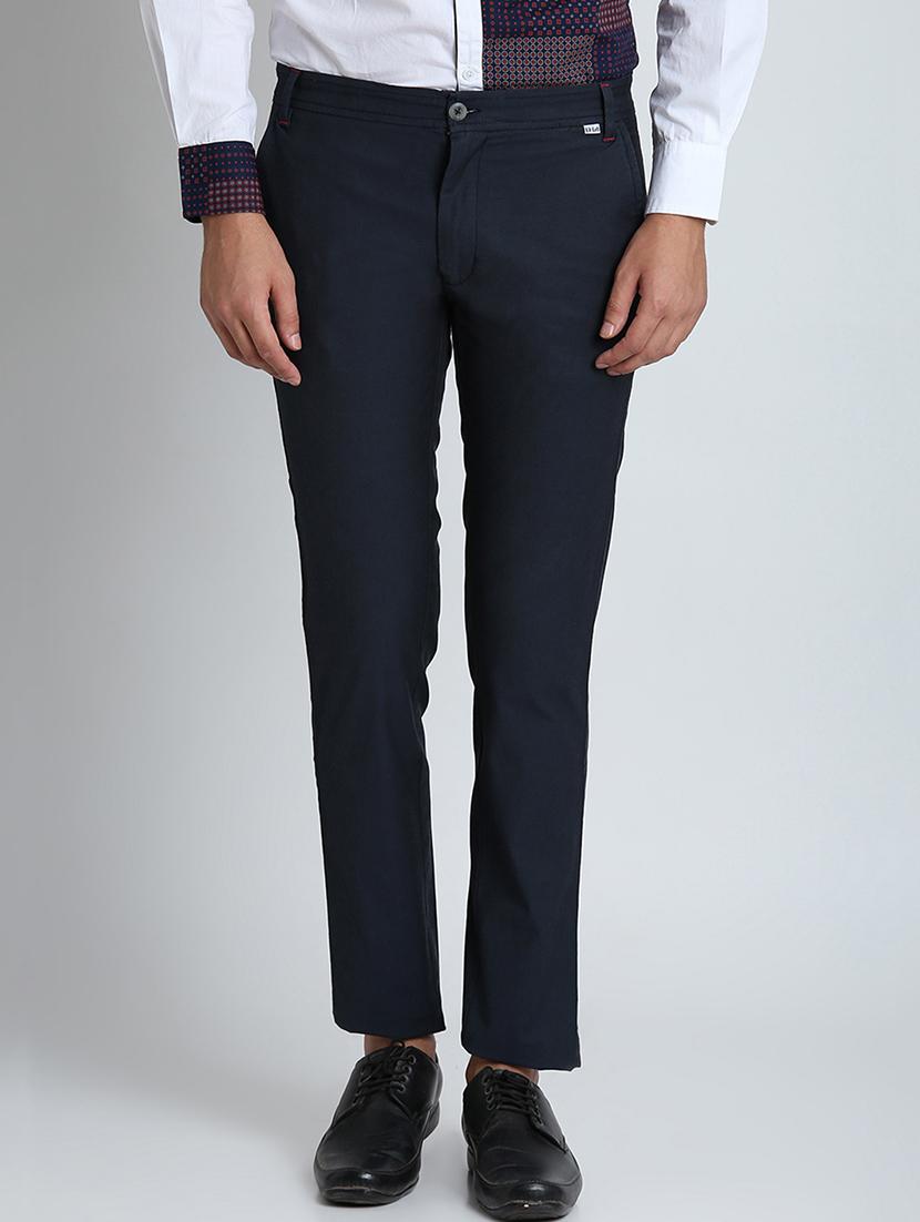dark blue solid chinos - 16701008 - Zoom Image - 1