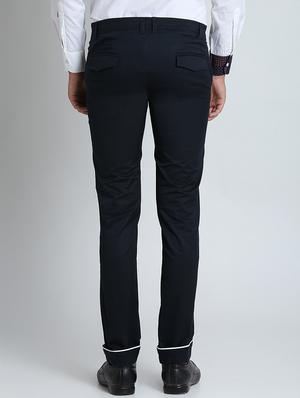 dark blue solid chinos - 16701015 - Standard Image - 3