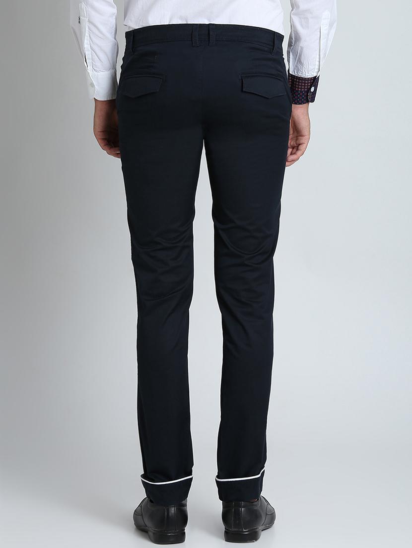 dark blue solid chinos - 16701015 - Zoom Image - 3