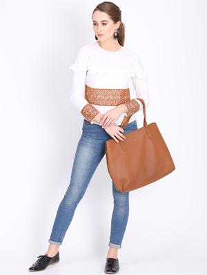lace detail frill trim top - 16701134 - Standard Image - 4