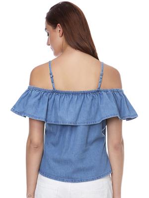 cold shoulder embroidered detail top - 16701153 - Standard Image - 3