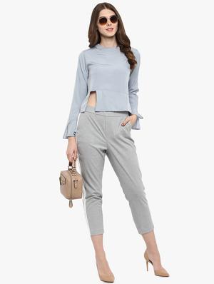 cut out detail flute sleeved top - 16701156 - Standard Image - 4