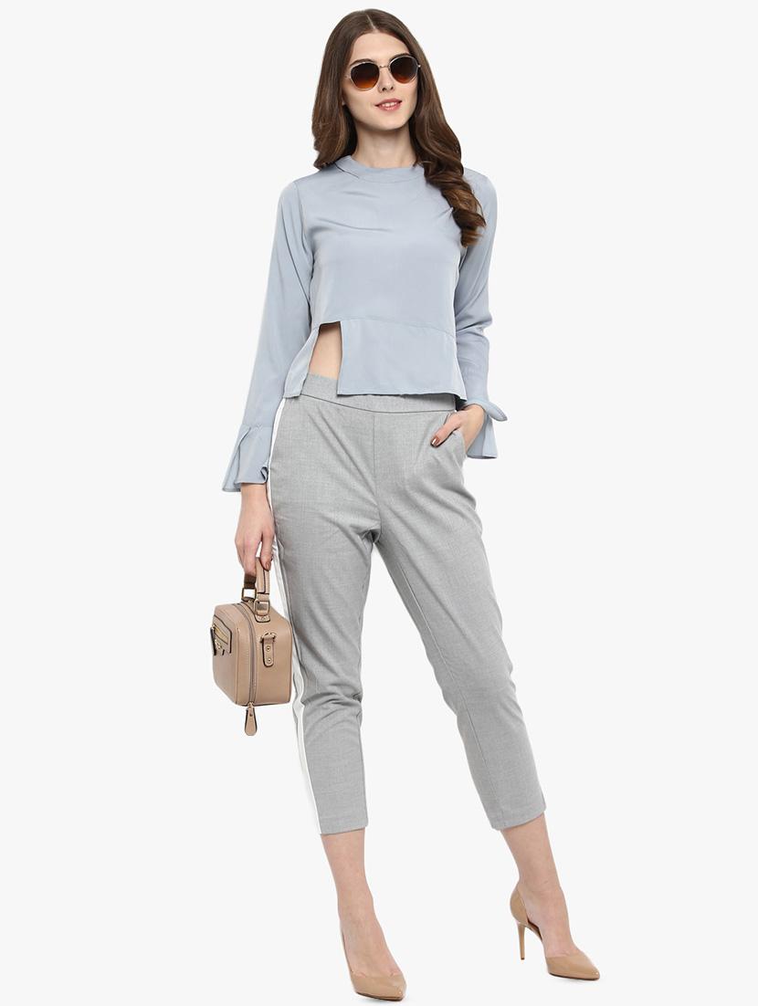 cut out detail flute sleeved top - 16701156 - Zoom Image - 4