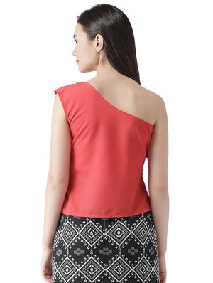 single shoulder ruffled top - 16701166 - Standard Image - 3
