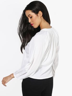 mandarin neck embroidered top - 16701168 - Standard Image - 3