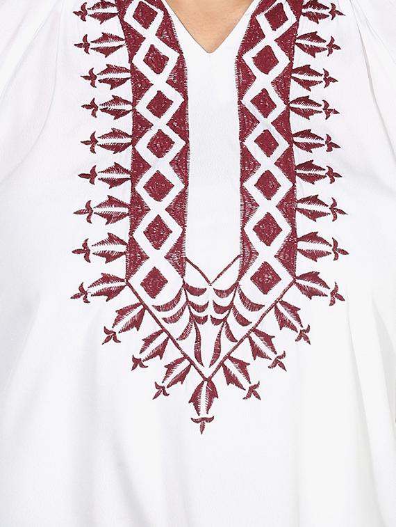 mandarin neck embroidered top - 16701168 - Zoom Image - 5