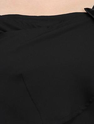 bow detail cold shoulder crop top - 16701183 - Standard Image - 5