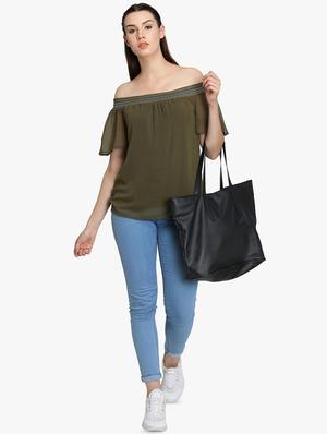 off shoulder smocked top - 16701187 - Standard Image - 4