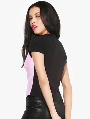 color block lace detail top - 16701244 - Standard Image - 3