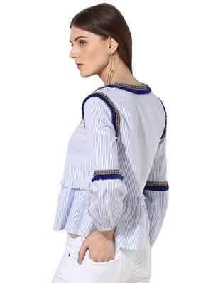 fringed lace striped shrug - 16701322 - Standard Image - 3