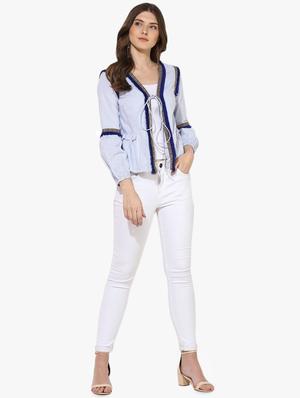 fringed lace striped shrug - 16701322 - Standard Image - 4