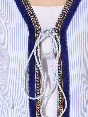 fringed lace striped shrug - 16701322 - Standard Image - 5