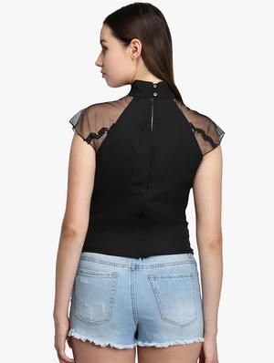 sequin embellished sheer panel top - 16701326 - Standard Image - 3