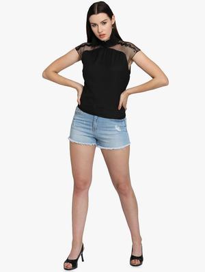 sequin embellished sheer panel top - 16701326 - Standard Image - 4