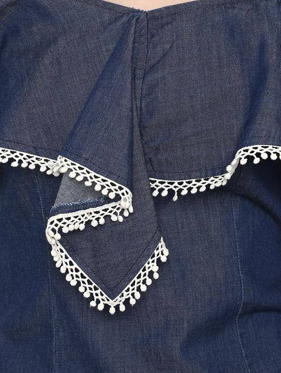 lace detail off shoulder top - 16701331 - Zoom Image - 5