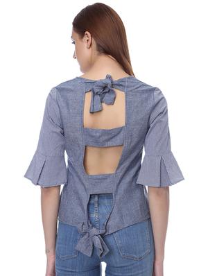 cut out back knot detail top - 16701375 - Standard Image - 3