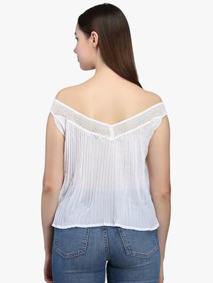 off shoulder pleated top - 16701382 - Standard Image - 3