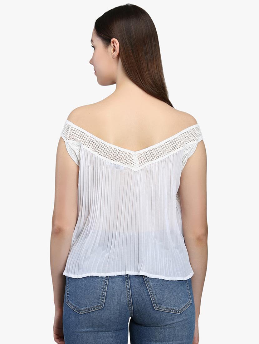 off shoulder pleated top - 16701382 - Zoom Image - 3