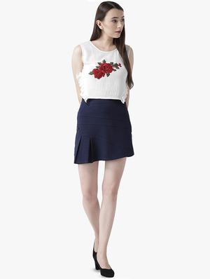 floral patch sleeeveless top - 16701383 - Standard Image - 4