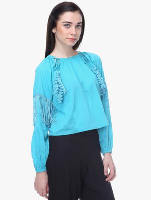 pom pom tie knot solid top - 16701404 - Standard Image - 2