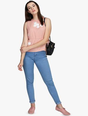 drawstring waist floral patch top - 16701426 - Standard Image - 4
