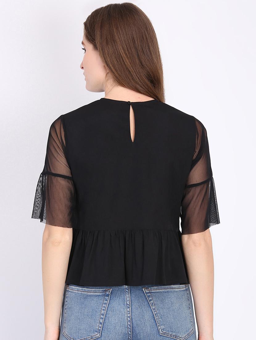 quirky patch bell sleeved top - 16701445 - Zoom Image - 3