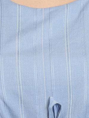 tie front striped top - 16701446 - Standard Image - 5