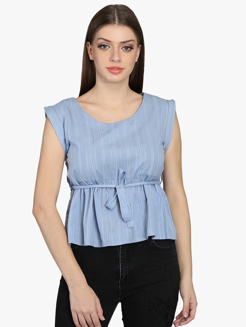 tie front striped top - 16701446 - Zoom Image - 1