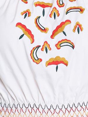 smocked detail embroidered top - 16701472 - Standard Image - 5
