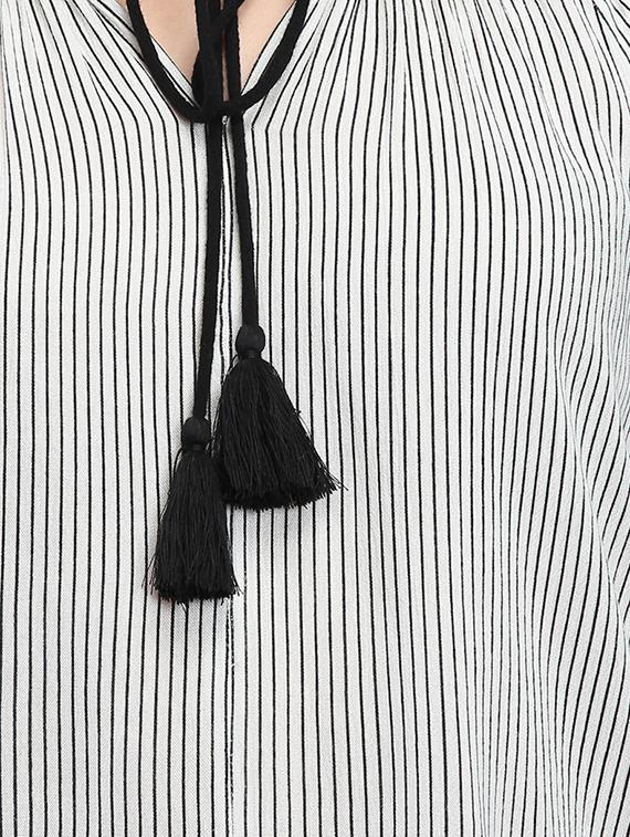 tie up neck striped top - 16701482 - Zoom Image - 5