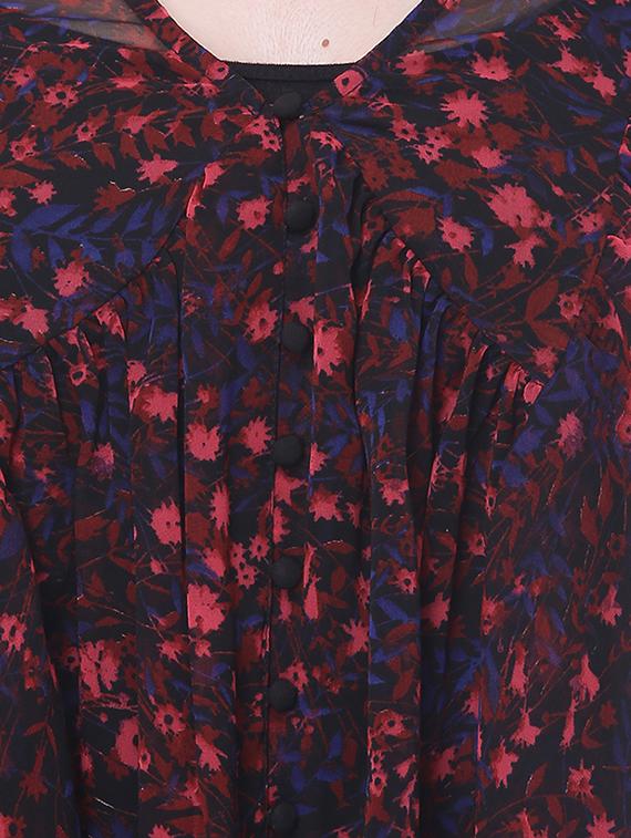 v neck floral ruffle detail top - 16701508 - Zoom Image - 5