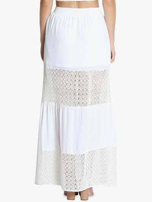 high rise lace inserted maxi skirt - 16701535 - Standard Image - 3