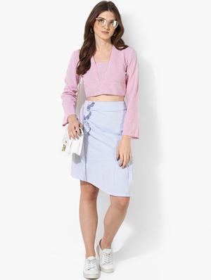 ruffle detail striped asymmetric skirt - 16701544 - Standard Image - 4