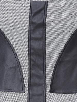 high rise leather patch skirt - 16701549 - Standard Image - 5