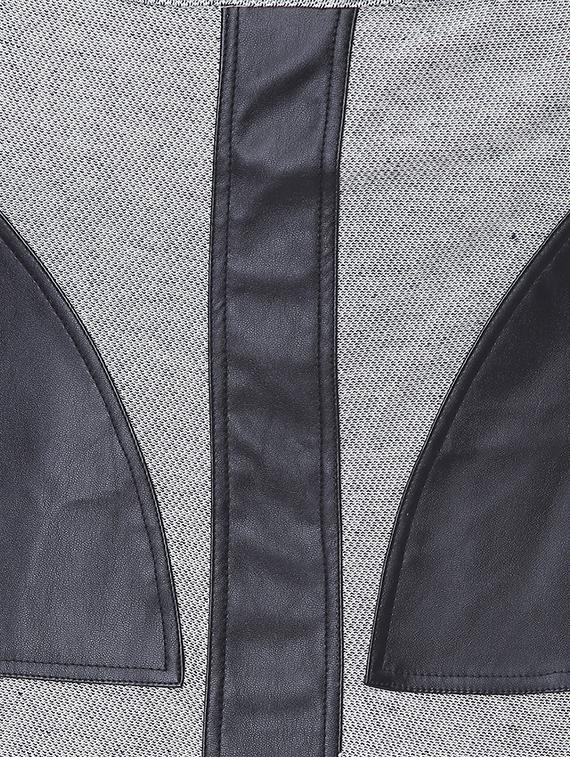 high rise leather patch skirt - 16701549 - Zoom Image - 5