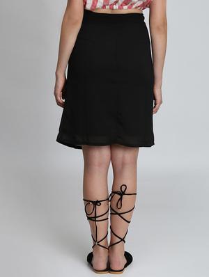 high rise button detail a-line skirt - 16701580 - Standard Image - 3