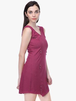 v neck asymmetric dress - 16701593 - Standard Image - 2