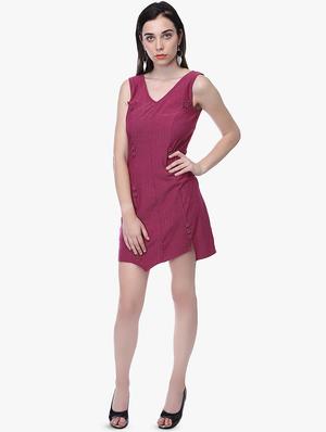v neck asymmetric dress - 16701593 - Standard Image - 4