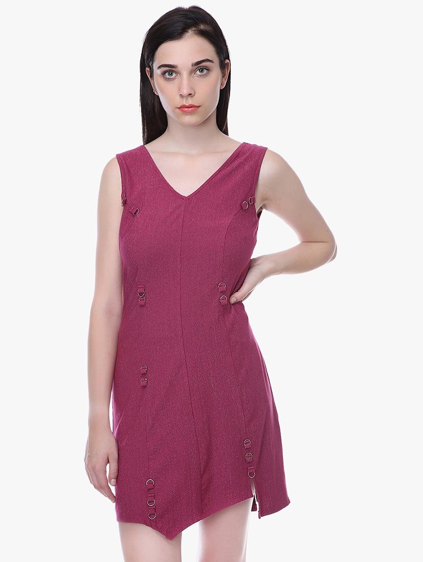v neck asymmetric dress - 16701593 - Zoom Image - 1