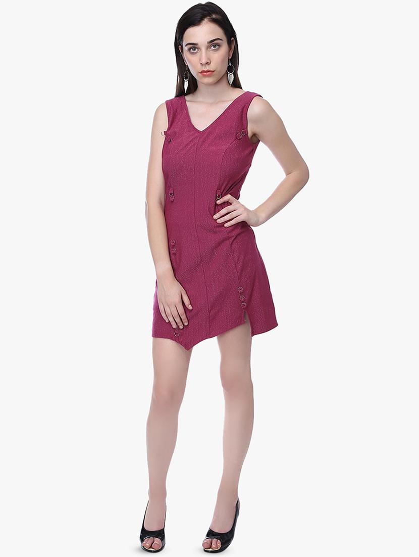 v neck asymmetric dress - 16701593 - Zoom Image - 4