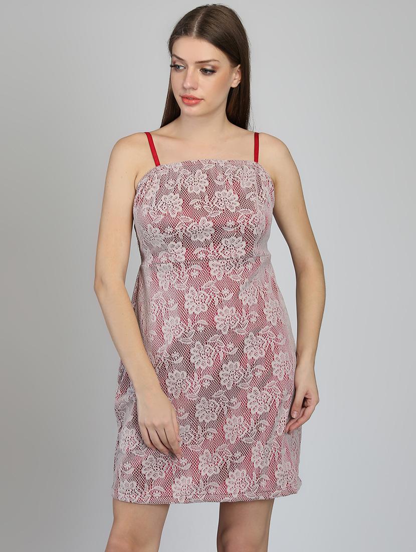 shoulder strap laced sheath dress - 16701611 - Zoom Image - 1