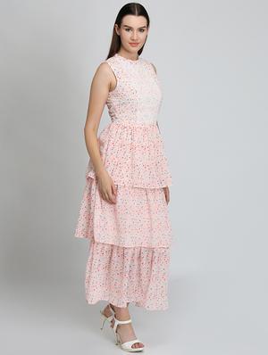crew neck layered maxi dress - 16701642 - Standard Image - 2