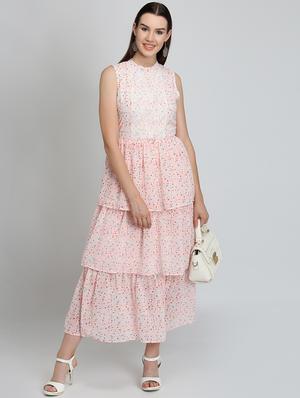 crew neck layered maxi dress - 16701642 - Standard Image - 4