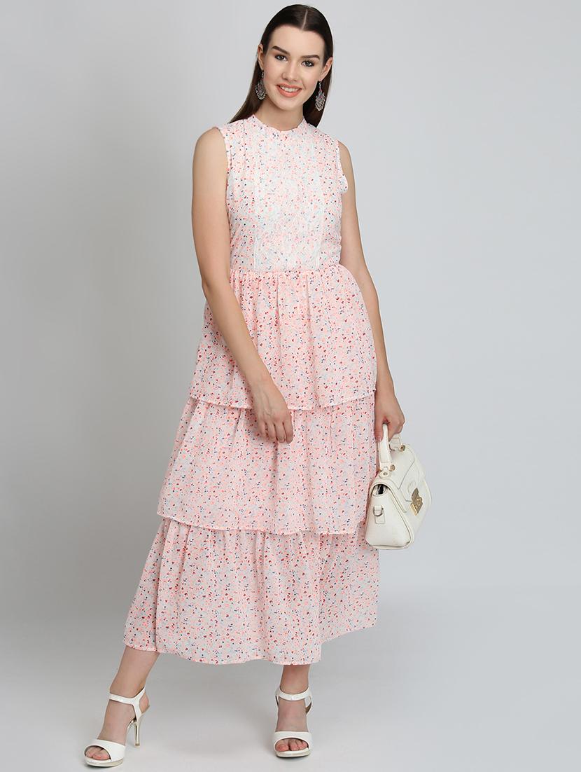 crew neck layered maxi dress - 16701642 - Zoom Image - 4