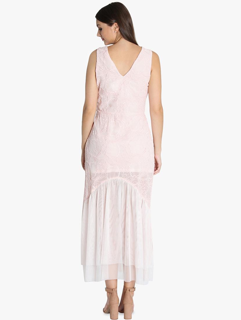 v neck embroidered maxi dress - 16701649 - Zoom Image - 3