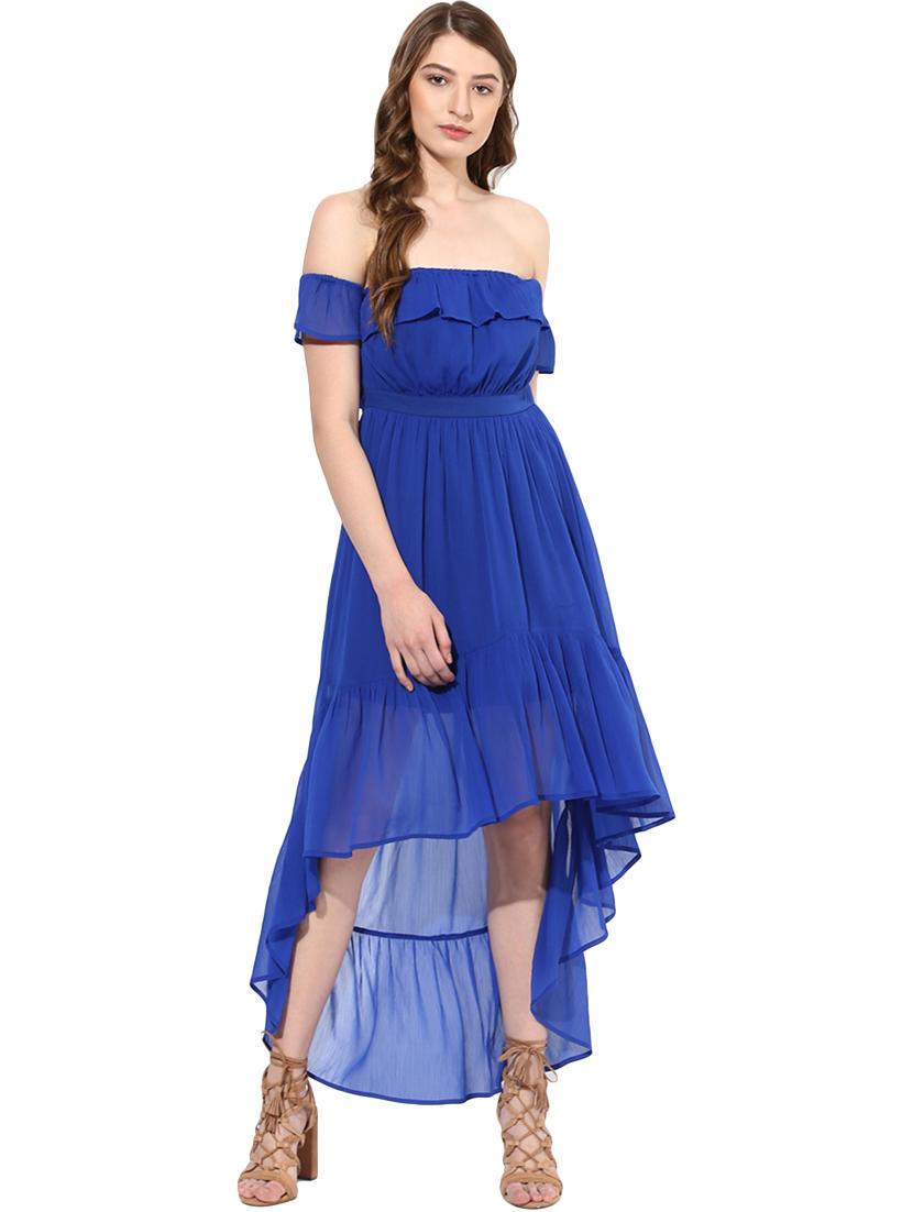 off shoulder gathered hem high low dress - 16701650 - Zoom Image - 1